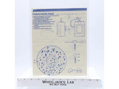 Parachute Pack 1984 ORIGINAL Instructions Blueprints G.I. Joe Action Figure