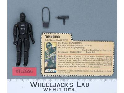 Snake Eyes V1.5 Swivel Arms 100% Complete G.I. Joe 1983 Hasbro Vintage Figure