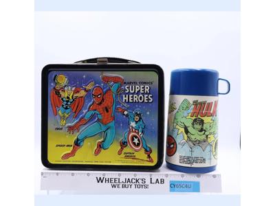 Super Heroes #2 Lunch Box Marvel Comics 1976 Aladdin Vintage w/ THERMOS