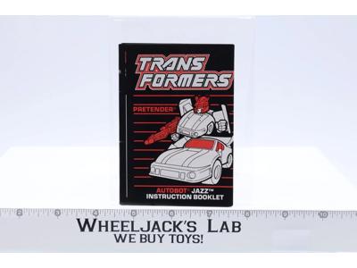 Jazz Pretender Instruction Manual Booklet 1988 Hasbro Vintage G1 Transformers