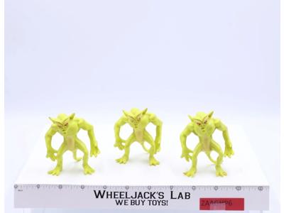 LOT (3) Alien Demon Green 3" Goblin Monster 1983 Blackstar Galoob Vintage Figure