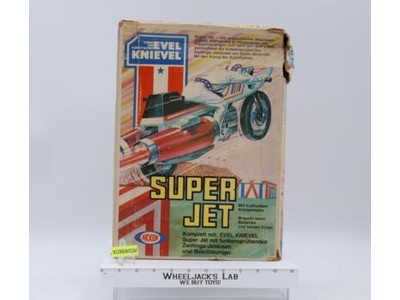 Super Jet Cycle Complete W/ TALL GERMAN Box Evel Knievel 1976 Arxon Vehicle