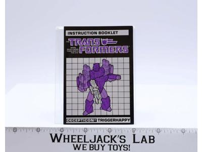 Triggerhappy TARGETMASTER Action Figure Instruction Manual 1987 G1 Transformers