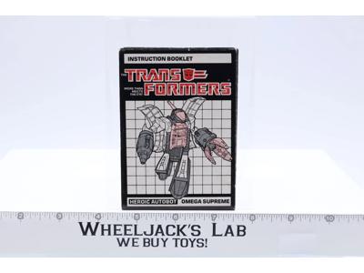 Omega Supreme Action Figure Instruction Manual 1985 Hasbro G1 Transformers