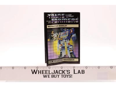 Soundwave Action Figure Instruction Manual Booklet 1985 Hasbro G1 Transformers