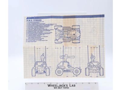 A.W.E. Striker 1985 ORIGINAL Instructions Blueprints G.I. Joe Hasbro Vehicle