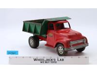 Green & Red Dump Truck Pressed Steel 1950s Tonka Vintage Construction Truck