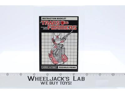Rodimus Prime Action Figure Instruction Manual Booklet 1986 G1 Transformers