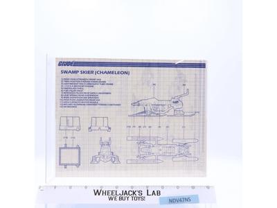 Swamp Skier 1984 ORIGINAL Instructions/ Blueprints G.I. Joe Hasbro Action Figure
