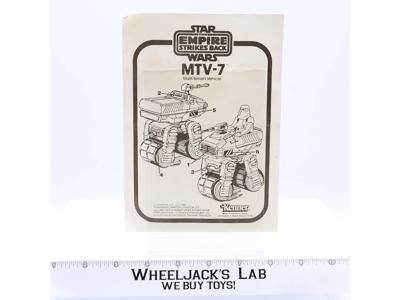 MTV-7 Multi-Terrain Vehicle Instruction Manual 1981 Star Wars ESB Kenner Vintage