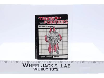 Jetfire Instructions Manual Booklet 1984 Hasbro G1 Transformers Vintage Figure