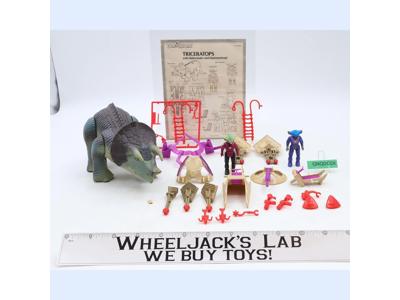 Triceratops W/Hammerhead & Sidewinder Dino Riders 1989 Tyco Toys Action Figure