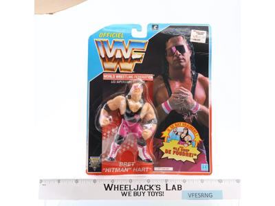 Bret Hitman Hart FRENCH CARD WWF Wrestling Hasbro 1992 Vintage MOSC
