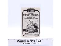 Endor Forest Ranger Instructions 1984 Star Wars Kenner Vintage