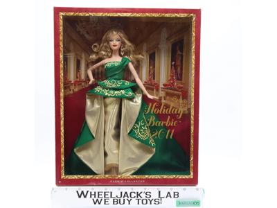 Holiday Barbie Doll Collector 2011 Mattel Green Gold Gown NEW MISB