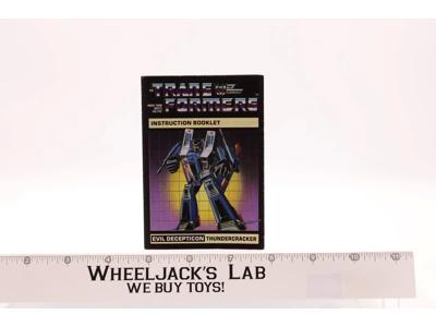 Thundercracker Instructions Manual Booklet 1984 Hasbro G1 Transformers Vintage