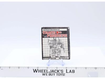 Metroplex Instruction Manual Booklet 1985 Hasbro G1 Transformers