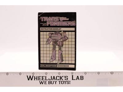 Shockwave Instruction Manual Booklet 1985 Hasbro G1 Transformers Action Figure