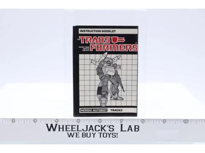 Tracks Action Figure Instructions Manual Booklet 1985 Hasbro G1 Transformers