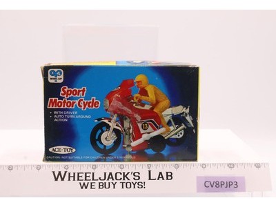 Sport Motorcycle Elf Wind-up Toy W/Box 100% Complete Ace-Toy Vintage WORKS