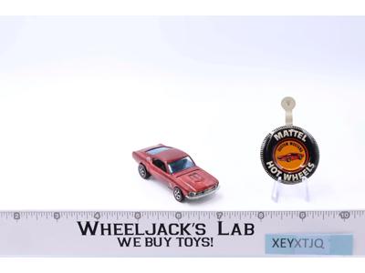 Custom Mustang #2 Red 1968 Redline Hot Wheels Mattel Vintage RL w/ Button