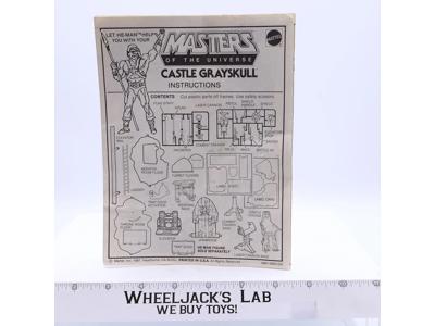 Castle Grayskull Instructions MOTU Masters Of The Universe 1981 Vintage