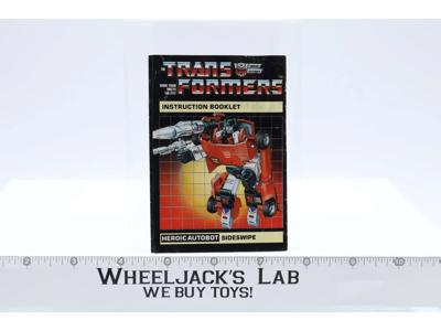 Sideswipe Action Figure Instructions Manual Booklet 1984 G1 Transformers