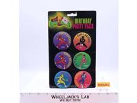 Birthday Party Pack 6 Pins/Badges Power Rangers 1994 Button Exchange