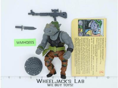 Rocksteady HARD HEAD 100% Complete Teenage Mutant Ninja Turtles 1988 Playmates