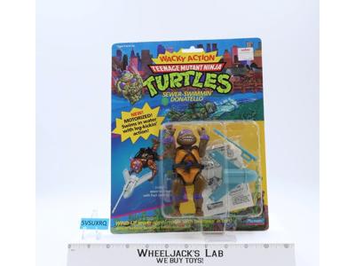 Sewer-Swimmin' Donatello Wacky Action TMNT 1990 Playmates NEW MOSC SEALED