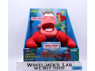 Talking Sebastian Pull-String Plush The Little Mermaid Disney 1990 Tyco NEW MISB