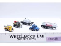 Semi Truck W/ 2 Trailers + Dump & Tow Truck 1980s Vintage Galoob Micro Machines
