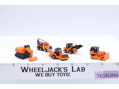 Lot of 5 Orange Construction Vehicles Micro Machines 1988-89 Galoob Vintage