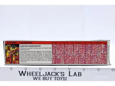 Sureshot Action Figure Tech Spec 1987 Vintage Hasbro G1 Transformers
