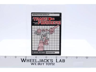 Perceptor Instruction Manual Booklet 1985 Hasbro G1 Transformers