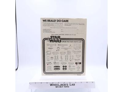 Droid factory Parts List ORIGINAL 1977 Star Wars Vintage Kenner
