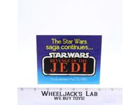The Saga Continues Paper Insert ORIGINAL Star Wars ROTJ 1982 Kenner