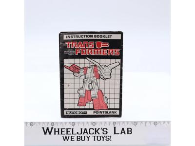 Pointblank Action Figure Vintage Instruction Manual 1986 Hasbro G1 Transformers