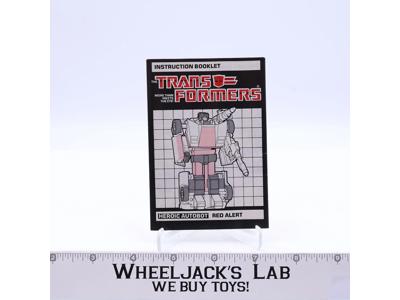 Red Alert Action Figure Instruction Manual Booklet 1985 G1 Transformers