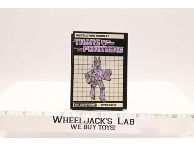 Cyclonus Action Figure Vintage Instruction Manual Booklet 1986 G1 Transformers