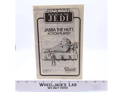 Jabba the Hutt Action Playset Instructions Manual Kenner 1983 Star Wars Vintage