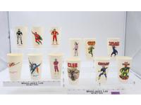 Set of 12 DC Comics Super Heroes 1975 7-11 Vintage Plastic Slurpee Cup