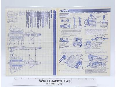 Cobra Night Raven 1986 ORIGINAL Instructions/ Blueprints G.I. Joe Hasbro Vehicle