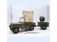 #4540 U.S. Army M38A1 Jeep W/ Searchlight Trailer 1960s Marx 12" Vehicle