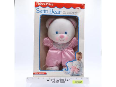 #1339 Pink Satin Bear 1992 Fisher Price Plush Stuffed Toy NEW MINT