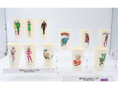 Set of 11 DC Comics Super Heroes 1975 7-11 Vintage Plastic Slurpee Cup