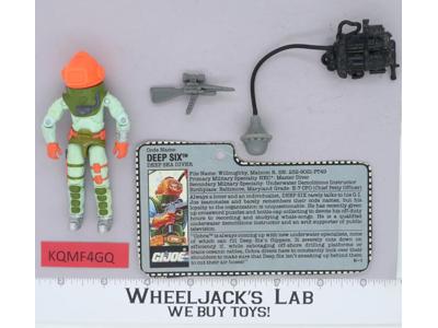 Deep Six V2 100% Complete G.I. Joe 1989 Hasbro Vintage Action Figure