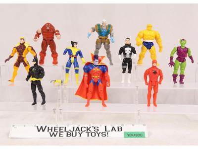 Lot of 9 Marvel Comics Action Figures + Accessories 1990s ToyBiz Vintage