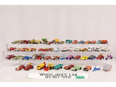 Lot of 55 Miscellaneous Cars/Boats/Trucks Vintage Matchbox Toy Vehicles