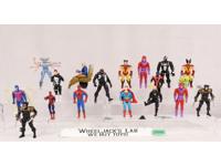 Lot of 18 DC Marvel Comics Action Figures + Accessories 1990s ToyBiz Vintage